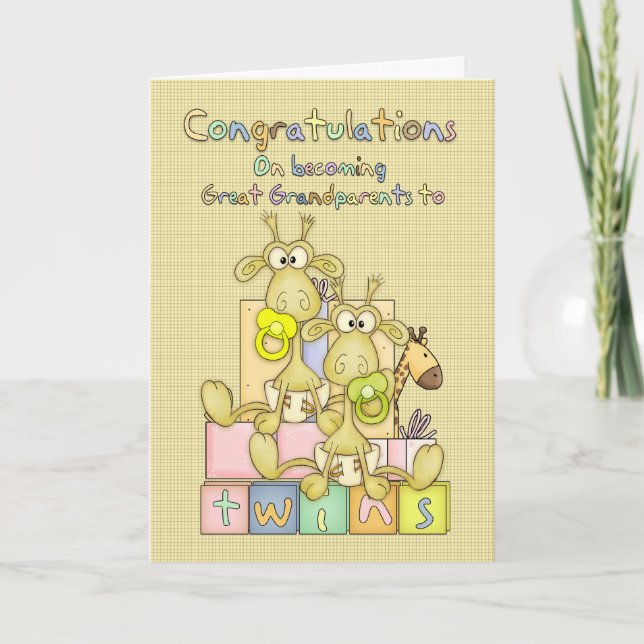 Cartão Novos Parabéns Para Bebês Para Avós Excelentes - (Frente)