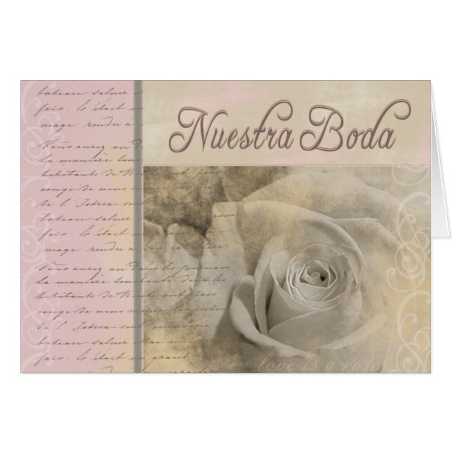 Cartão Nuestra romântico Boda (Frente Horizontal)