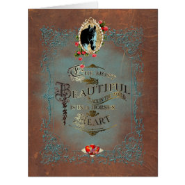 Cartão Num Cartaz de Saudação Cardíaca do Cavalo