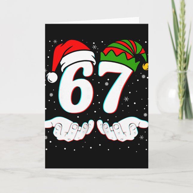 Cartão Number 67 Matching Six Seven 6 7 Meme 6-7 Christma (Frente)