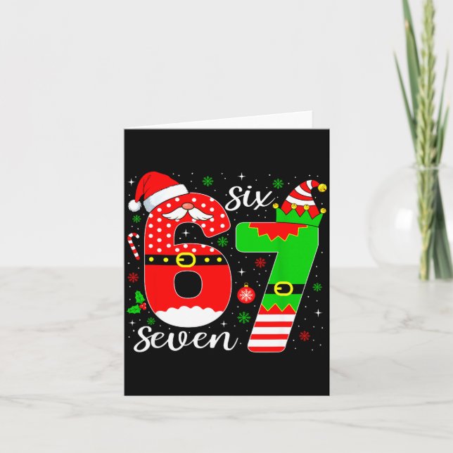 Cartão Number 67 Matching Six Seven 6 7 Meme 6-7 Christma (Frente)