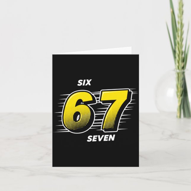 Cartão Number 67 Six And Seven P Art Comic Style Yellow M (Frente)