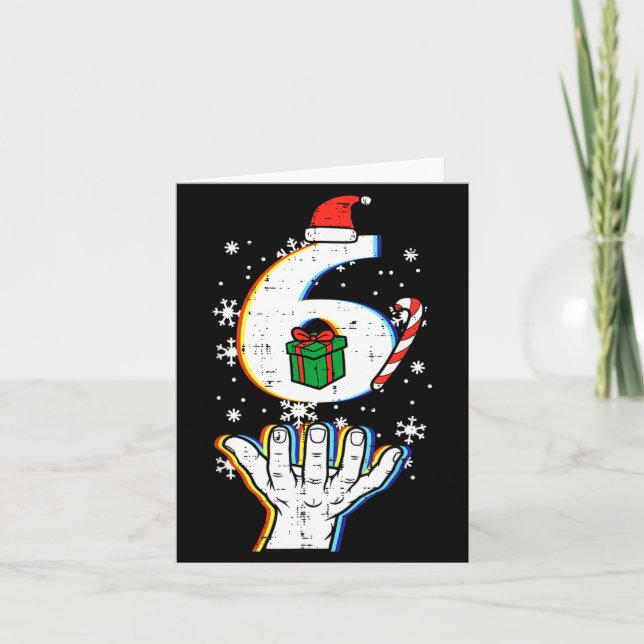 Cartão Number 6 Matching 67 Meme Christmas 6 7 Xmas Men W (Frente)