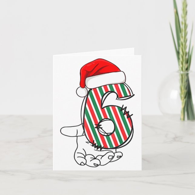 Cartão Number 6 Matching 67 Meme Christmas Costume Men Wo (Frente)