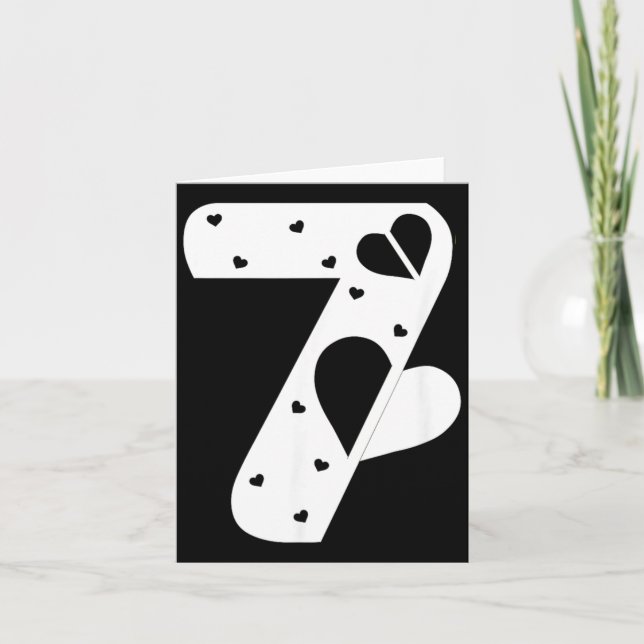 Cartão Number 7 Hearts Love 67 Couple Matching Christmas  (Frente)