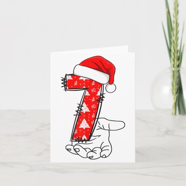 Cartão Number 7 Matching 67 Meme Christmas Costume Men Wo (Frente)