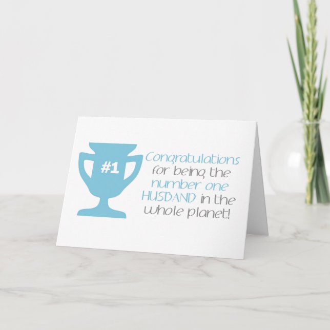 Cartão Number One Husband Father's Day/ Birthday Card (Frente)