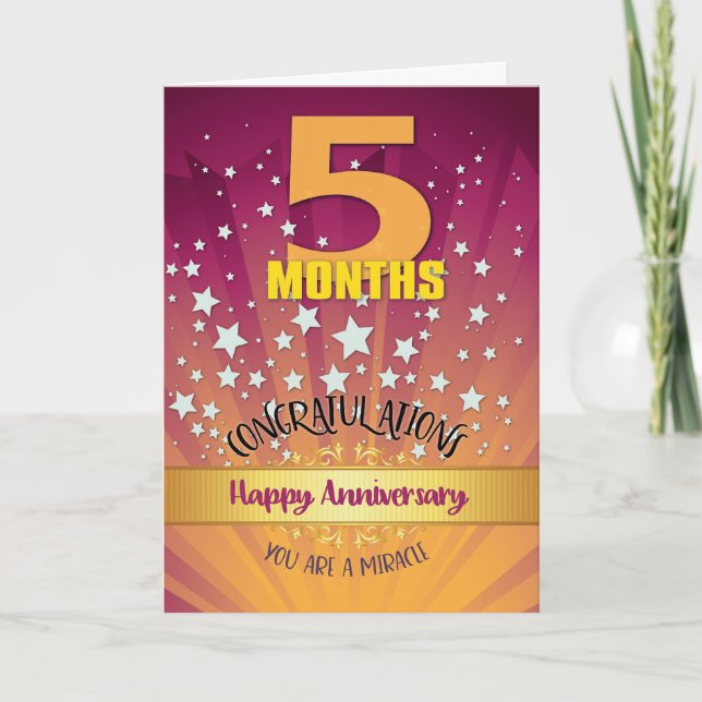 Cartão Numeração de Negrito de Aniversário de Recuperação (Frente)