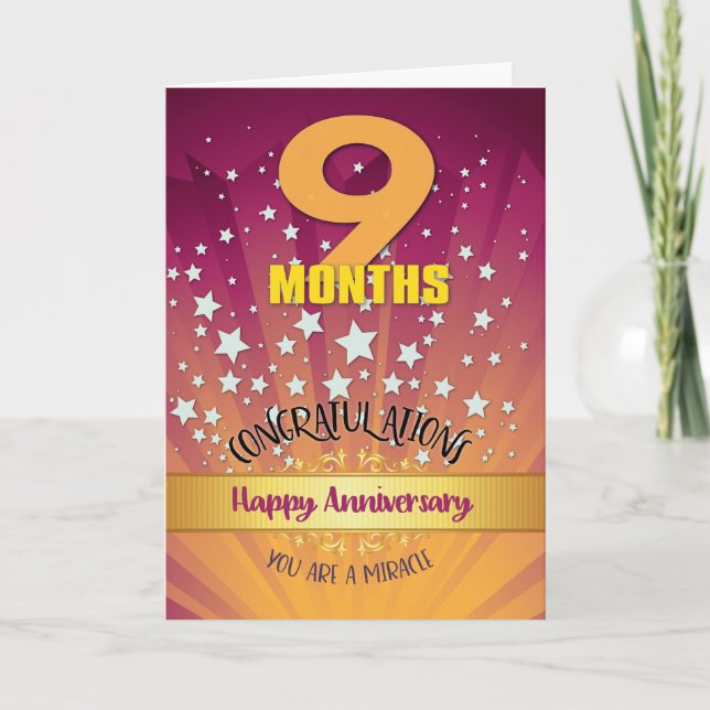 Cartão Numeração de Negrito de Aniversário de Recuperação (Frente)