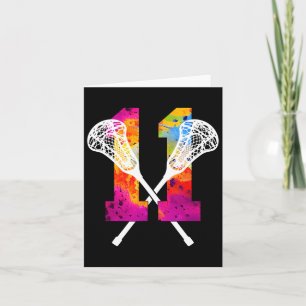Cartão Número 11 Anos Aniversário de 11 de Lacrosse