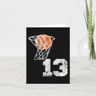 Cartão Número 13 do jogador de basquete Vintage Jersey