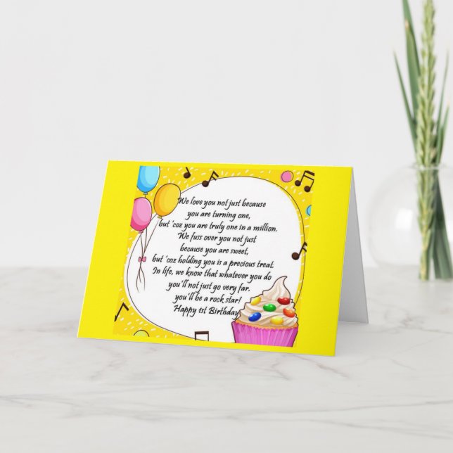 CARTÃO NÚMERO 1 ANIVERSÁRIO DESEJA NÚMERO 1 BEBÊ! (Frente)