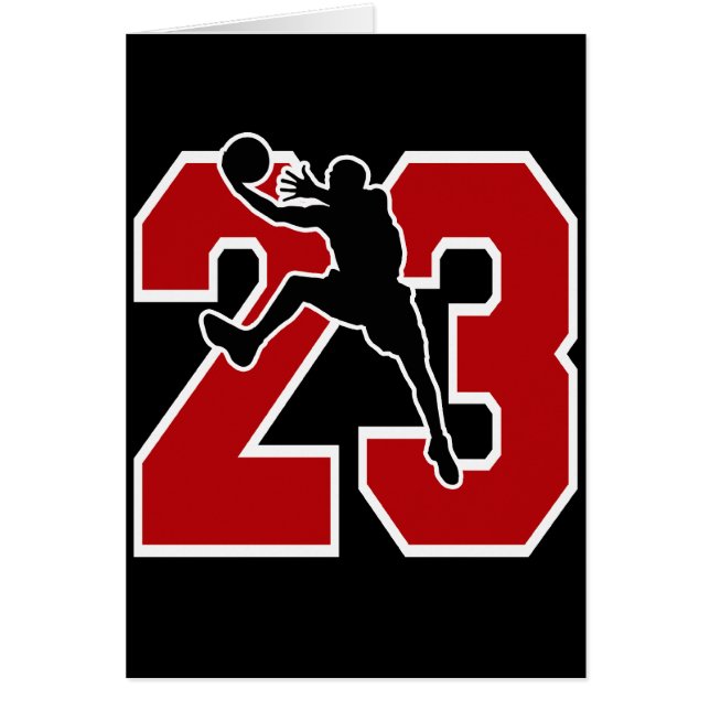 CARTÃO NÚMERO 23 COM JOGADOR DE BASQUETEBOL (Frente)