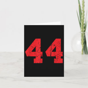 Cartão Número #44 Esporte Vermelho Número Envelhecido