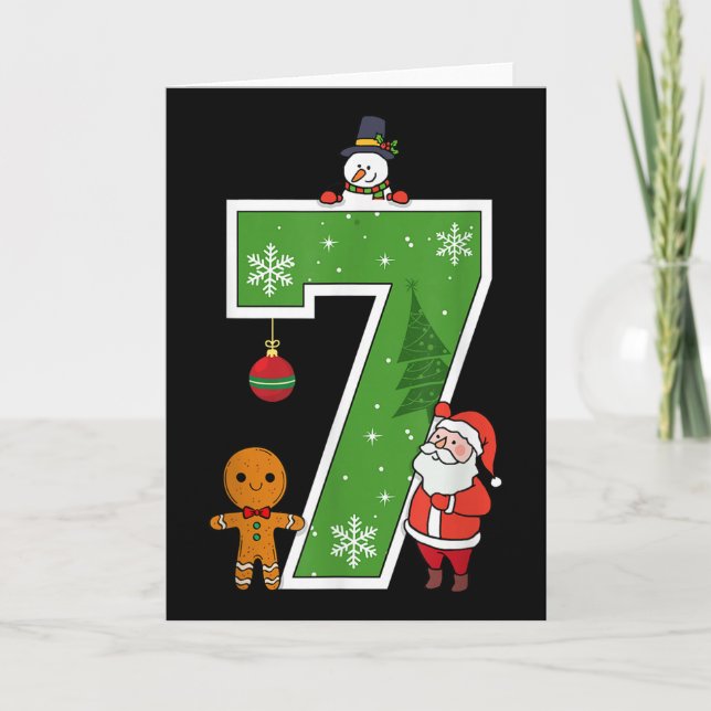 Cartão Número 7 67 Meme Roupas de Casal de Natal Combinan (Frente)