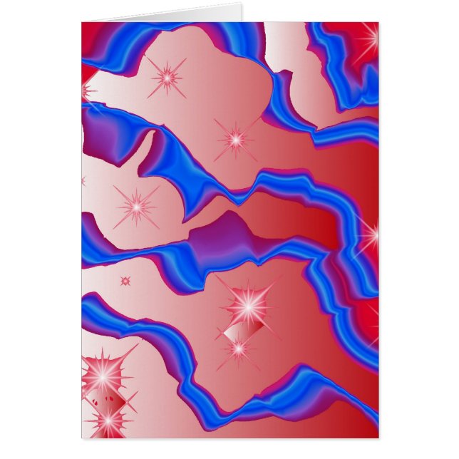 Cartão número branco e azul vermelho seis (Frente)