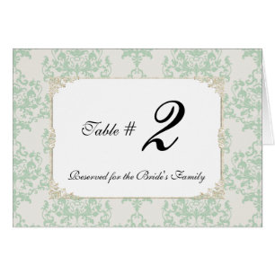 Cartão Número chique da mesa do casamento da casa de