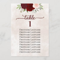 Número da Tabela do Gráfico de Casamento de Rosa V