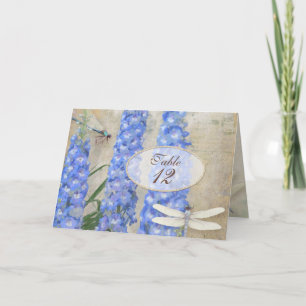 Cartão Número da Tabela Tent Card Dragonfly Butterfly Flo