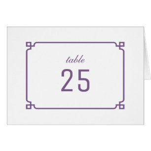 Cartão Número de Tabela Chic de Deco Roxo