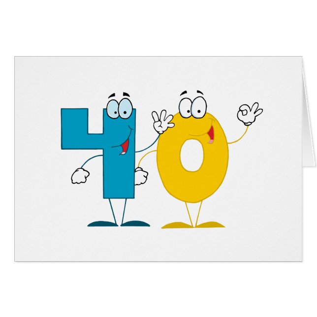 Cartão Número feliz 40 (Frente Horizontal)