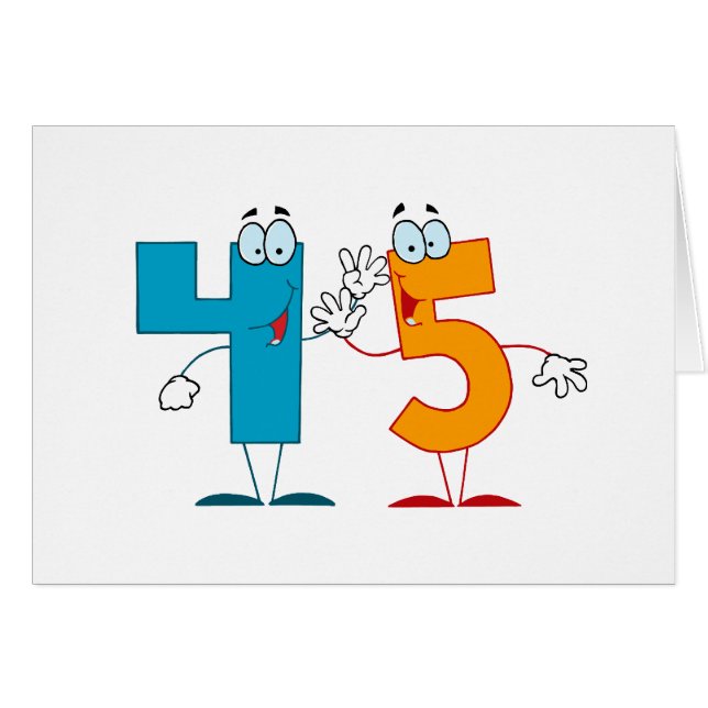 Cartão Número Feliz 45 (Frente Horizontal)
