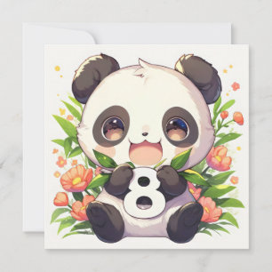 Cartão Número Oito Anime Panda