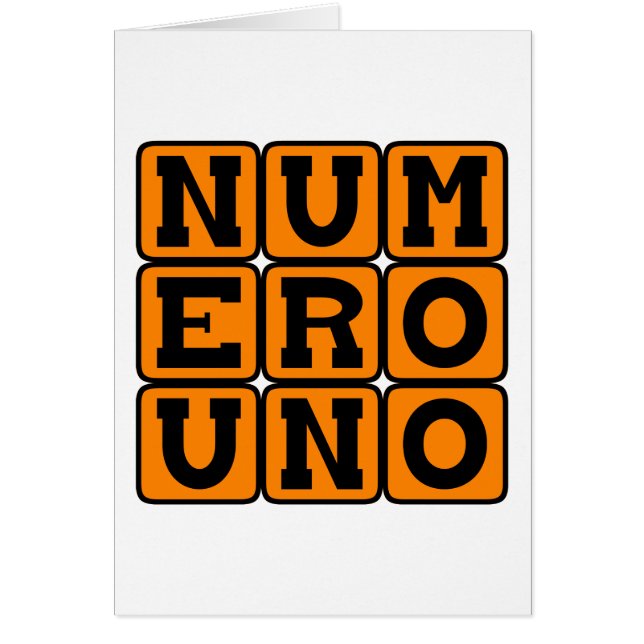 Cartão Número Uno, Número Um em espanhol (Frente)