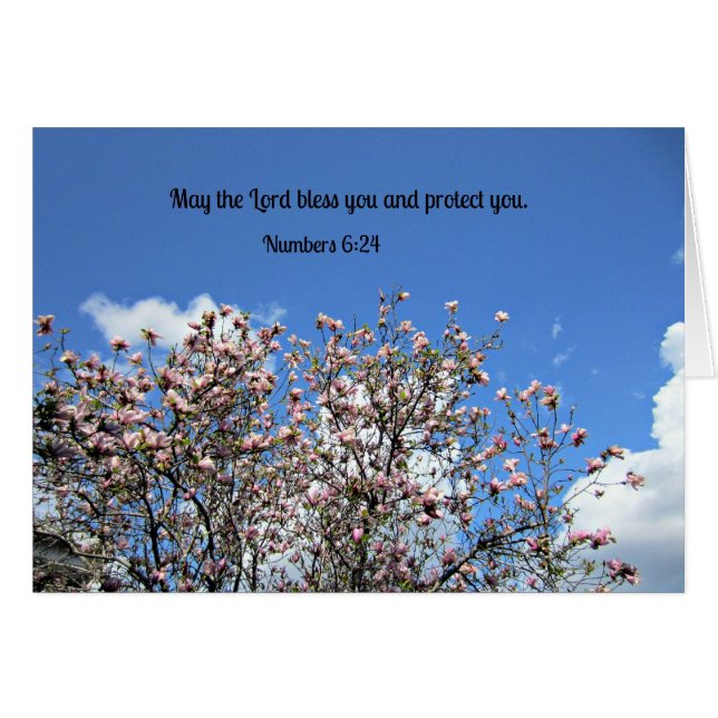 Cartão Números 6:24 Que o Senhor o abençoe.... (Frente horizontal)