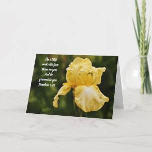 Cartão Números de Placa de Escritura de Flor Amarelo Bri