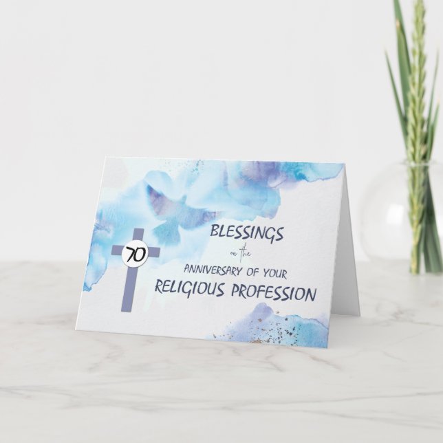 Cartão Nun 70, Aniversário da Profissão Religiosa (Frente)
