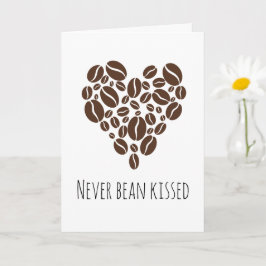 Cartão Nunca beijei café engraçado eu te amo cartas