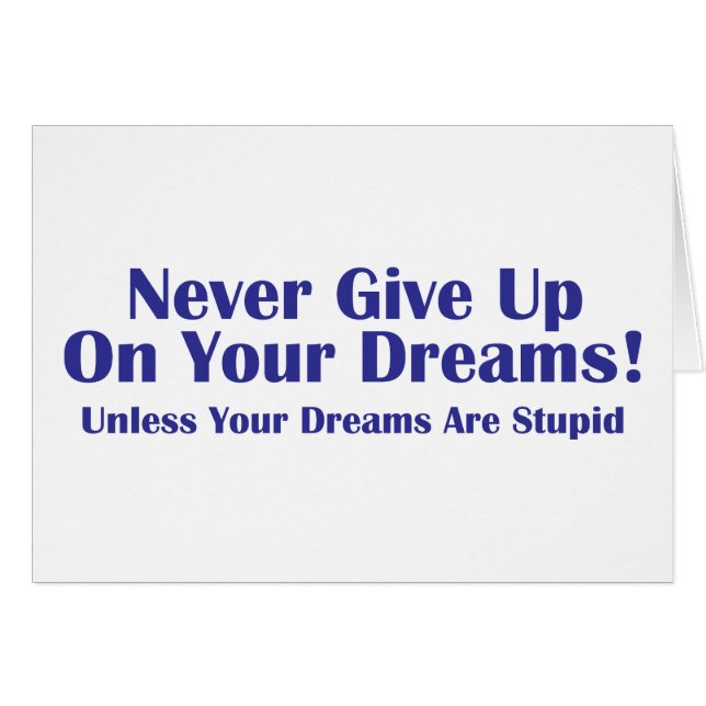 Cartão Nunca Desistir (Frente Horizontal)