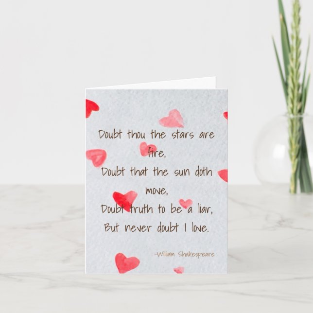Cartão Nunca Duvide Do Meu Amor Carta (Frente)