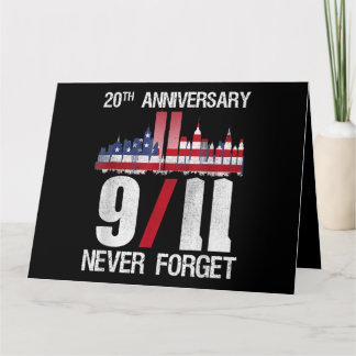 Cartão Nunca esqueça a bandeira americana do 911 patrióti