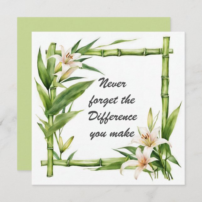 Cartão Nunca esqueça a diferença que faz (Frente/Verso)