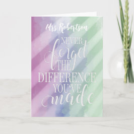 Cartão Nunca esqueça a diferença que fez Obrigado