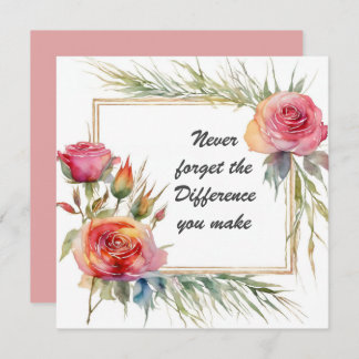 Cartão Nunca esqueça a diferença que você faz botânica