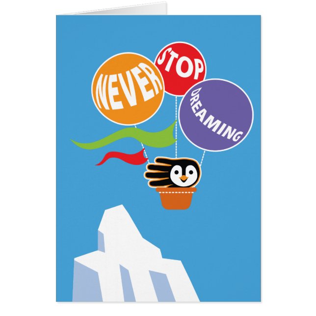 Cartão Nunca pare de sonhar acreditam sempre em o senhor (Frente)