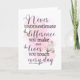 Cartão Nunca Subestime a diferença que você faz
