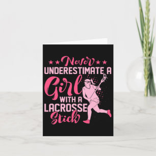 Cartão Nunca Subestime Uma Garota Com Um Pau De Lacrosse