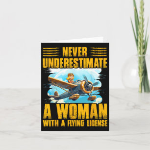 Cartão Nunca Subestime Uma Mulher Com Uma Licença Para Vo
