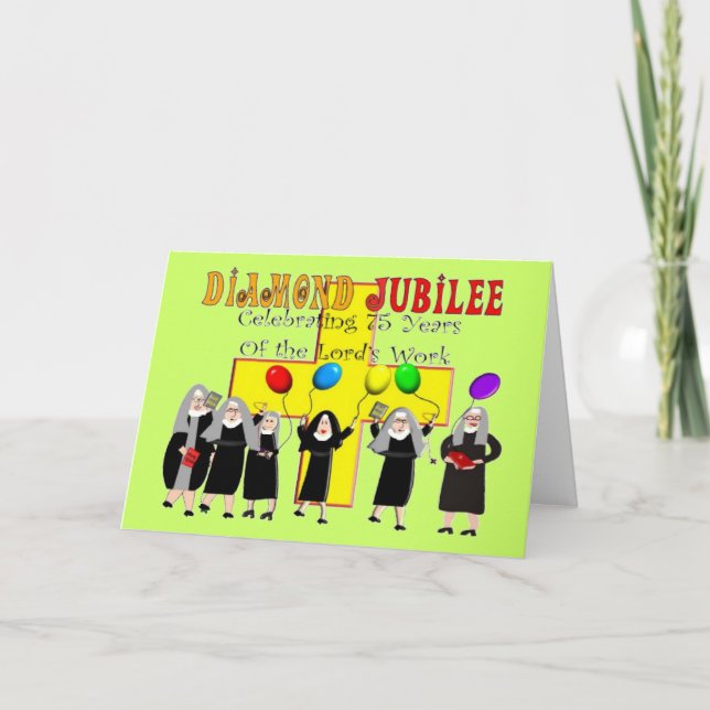 Cartão Nuns Diamond Jubilee 75th Year of Service Card (Frente)