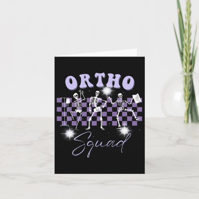 Cartão Nurs Ortho Squad Dancing Skeleton Orthopedic (Frente)