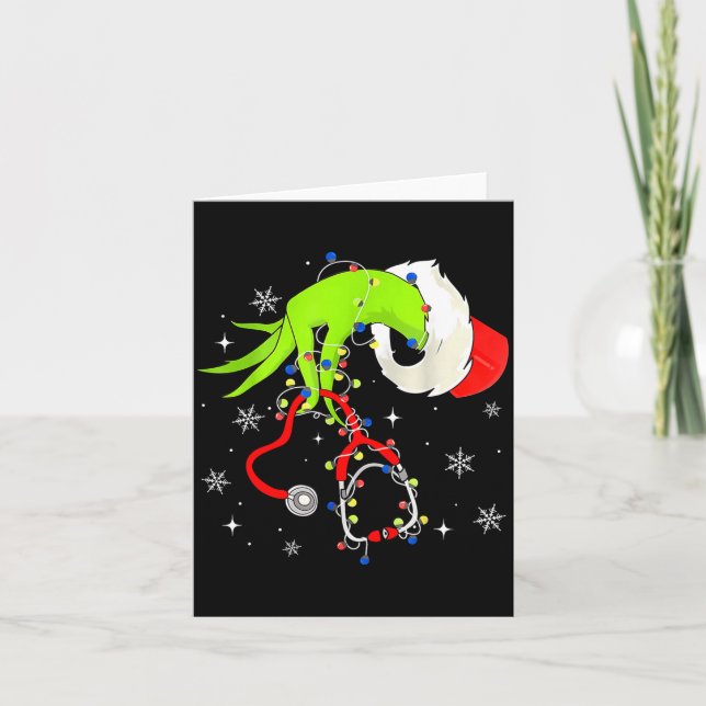 Cartão Nurse Christmas Stethoscope Nurses Xmas Pajamas Sa (Frente)