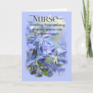 Cartão Nurse / Happy Nurses Day - Blue Bell Flowers