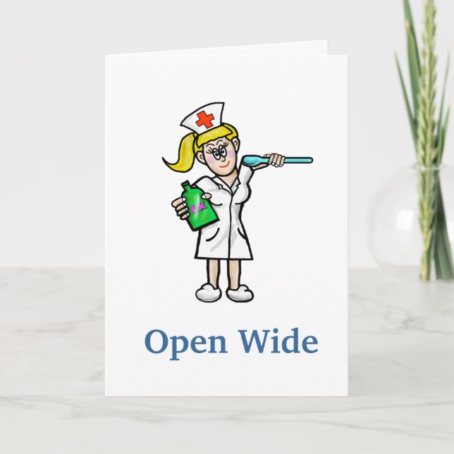 Cartão Nurse With Liquid Medicine Get Well Card (Frente)