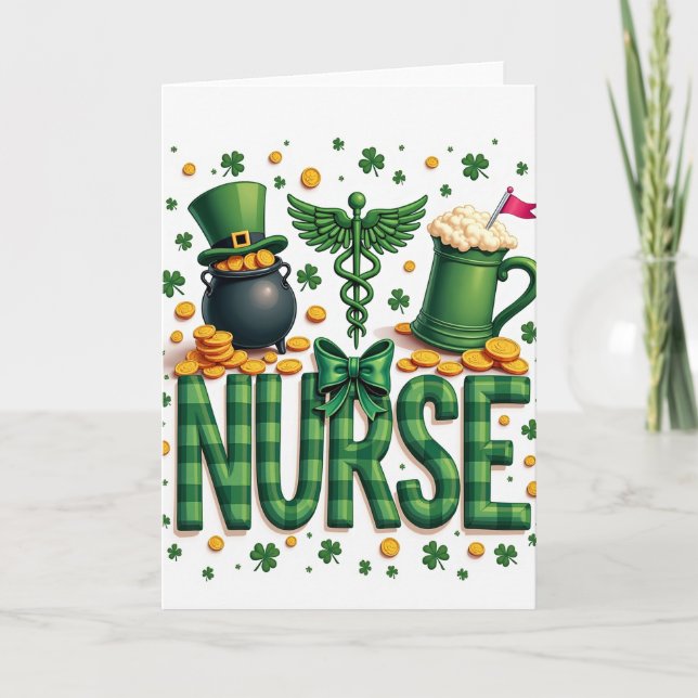 Cartão Nurses St Patricks Day Card (Frente)
