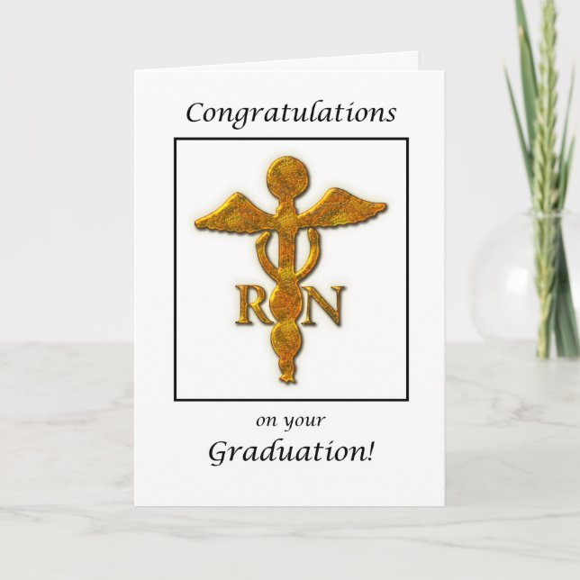 Cartão Nursing School Graduation Graduation Antique Gold (Frente)
