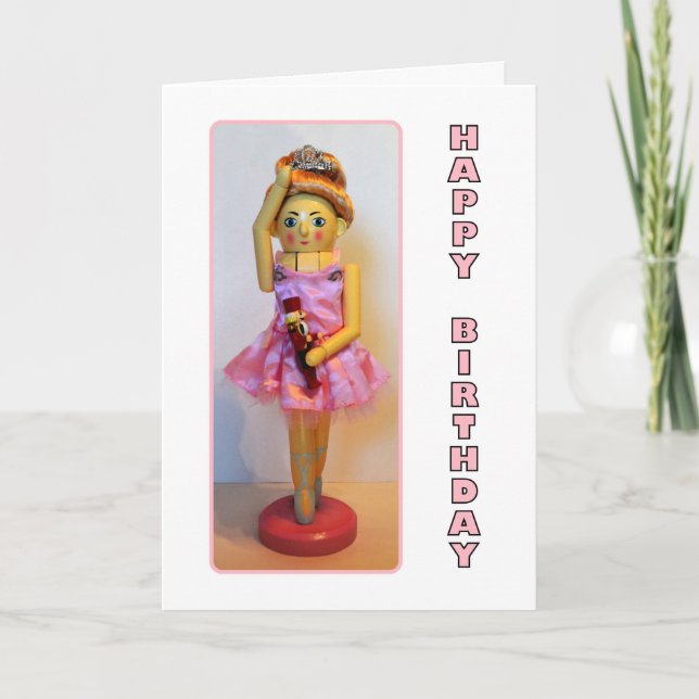 Cartão Nutcracker Ballerina Happy Birday (Frente)